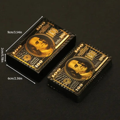 55PCS Gold Foil spela kort - 24K Gold Plastic Poker Set, vattentäta och hållbara magiska spel kort