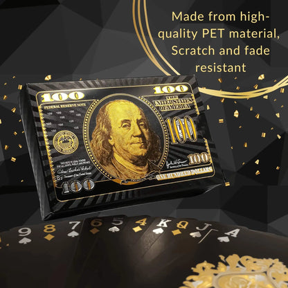 55PCS Gold Foil spela kort - 24K Gold Plastic Poker Set, vattentäta och hållbara magiska spel kort