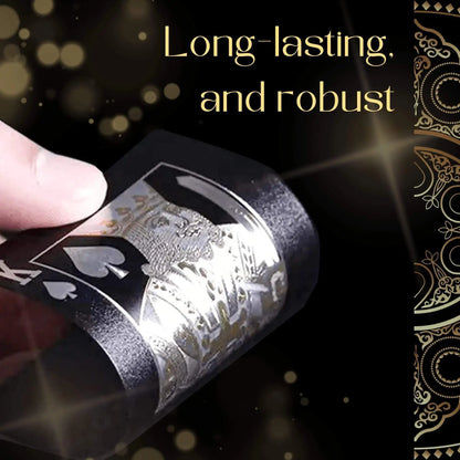 55PCS Gold Foil spela kort - 24K Gold Plastic Poker Set, vattentäta och hållbara magiska spel kort