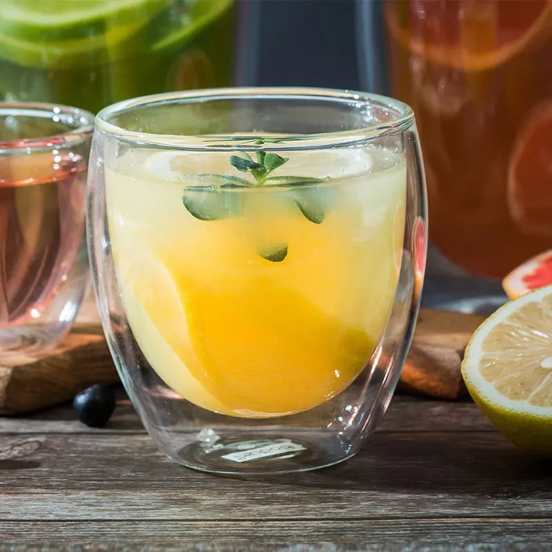 2-18PCS Dubbelvägg hög borosilikat glas Mugs - värmetålig te, kaffe, mjölk och juice Cups, Creative Bar Drinkware Gift Set