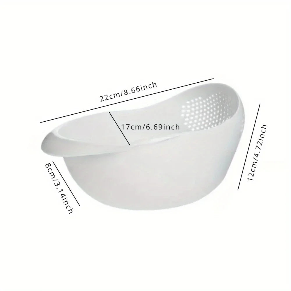 1PC Plastic Ris Sieve & Drain Basket med handtag – Multi-Purpose Kitchen Strainer Bowl för tvätt ris, grönsaker och frukter