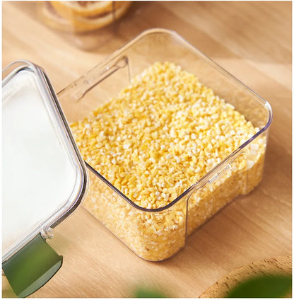 1PC Lufttät försluten förvaringsburk – Plastgröna, Pasta & kryddbehållare  på Moisture-Proof Kitchen Organizer Box