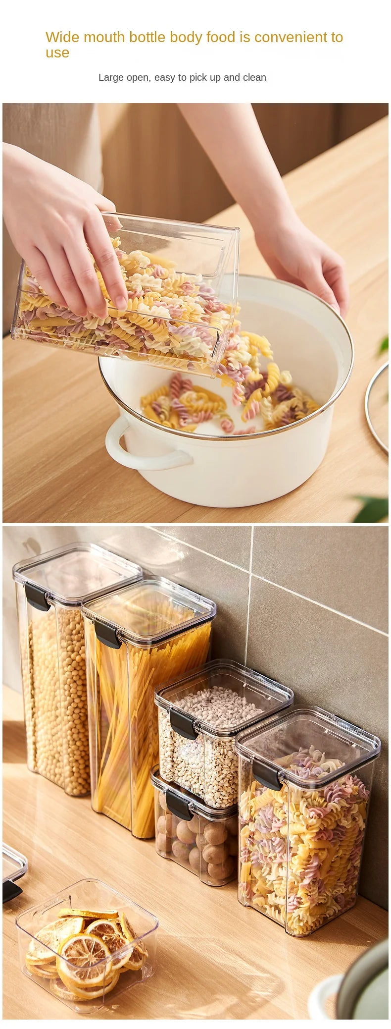 1PC Lufttät försluten förvaringsburk – Plastgröna, Pasta & kryddbehållare  på Moisture-Proof Kitchen Organizer Box