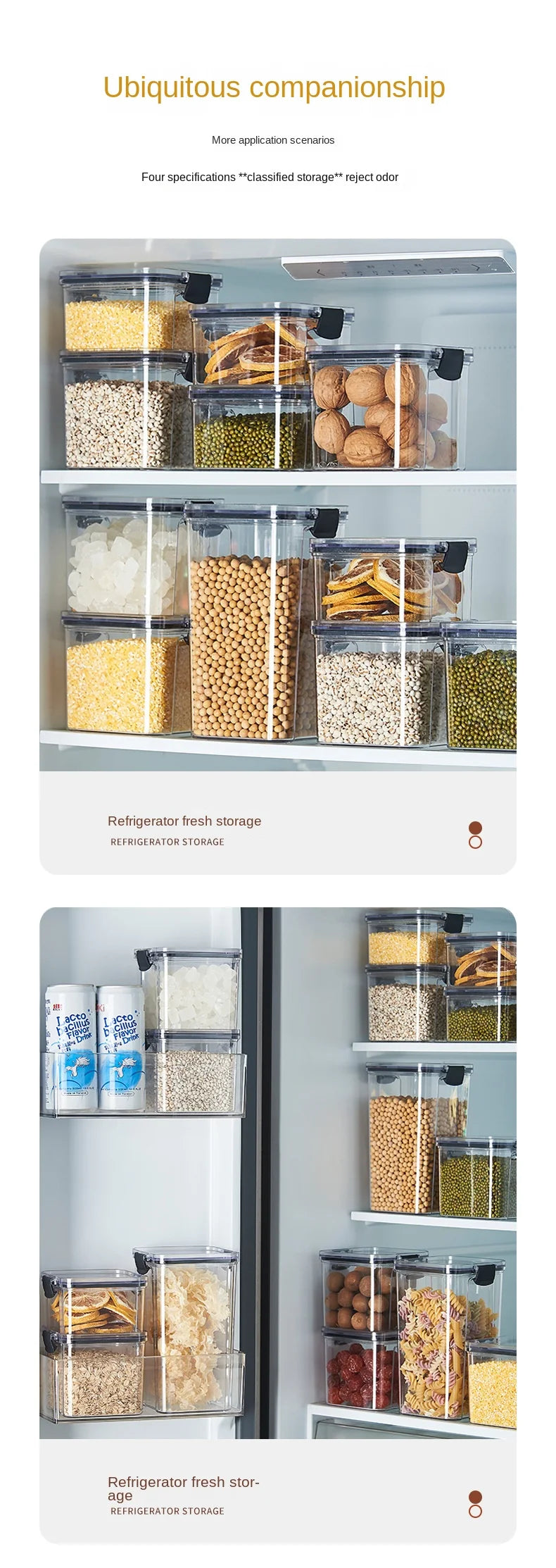 1PC Lufttät försluten förvaringsburk – Plastgröna, Pasta & kryddbehållare  på Moisture-Proof Kitchen Organizer Box