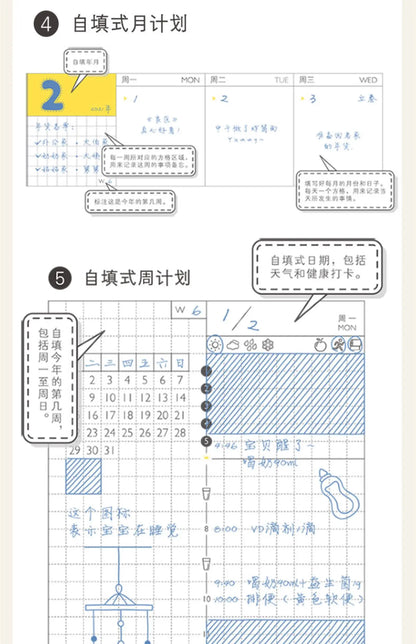 Kinbor Weekly Planner Notebook – Undated Daily & Monthly Agenda Journa