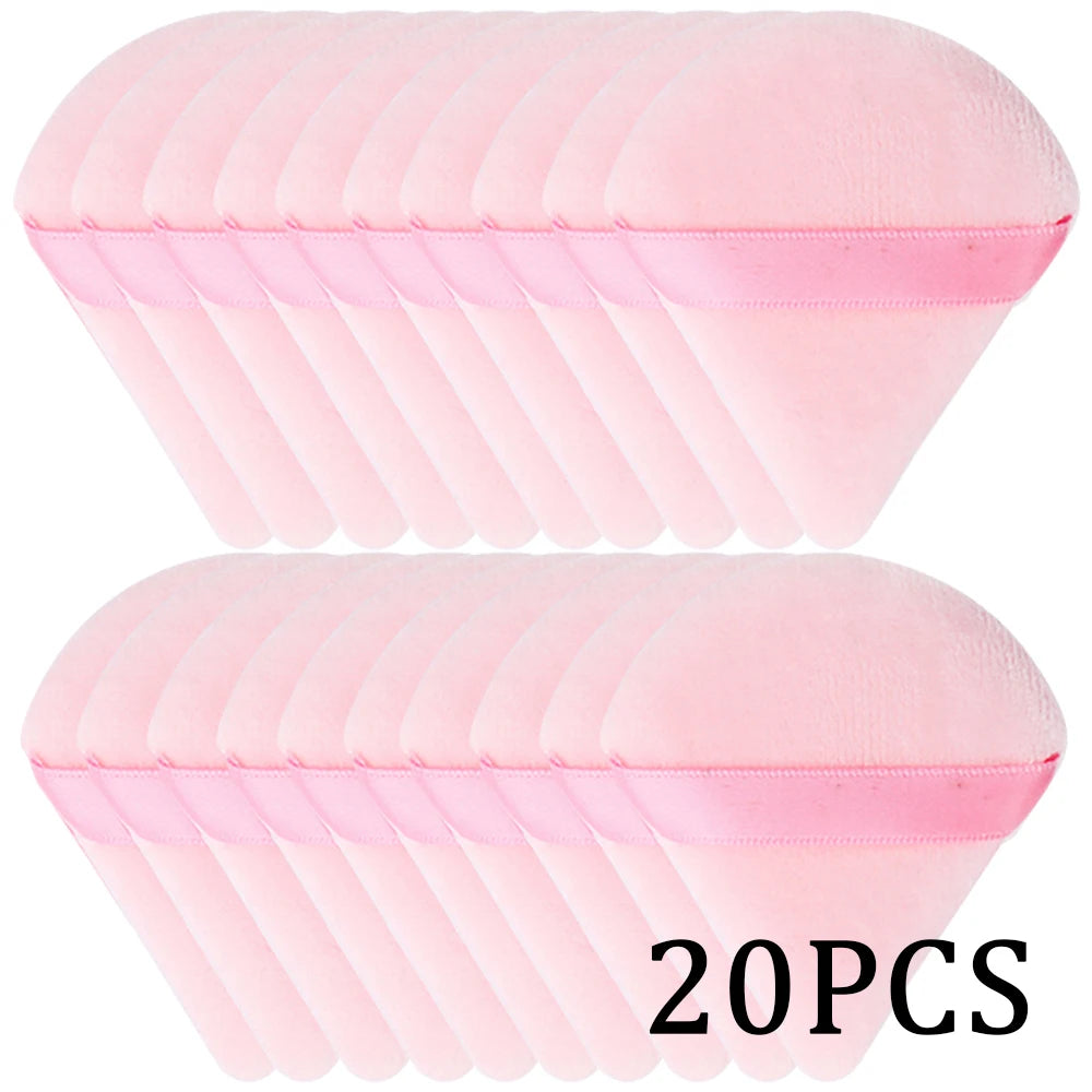 20/30Pcs Triangle Velvet Powder Puff – Våt & Torr användning Makeup Sponge för Foundation, Cosmetics, och Beauty Blending