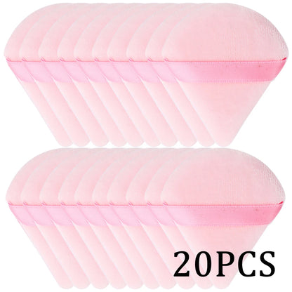 20/30Pcs Triangle Velvet Powder Puff – Våt & Torr användning Makeup Sponge för Foundation, Cosmetics, och Beauty Blending