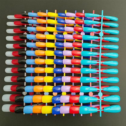 120st slumpmässiga färger Coffin Falska naglar - full täckning Press-On Nail Tips för manikyr