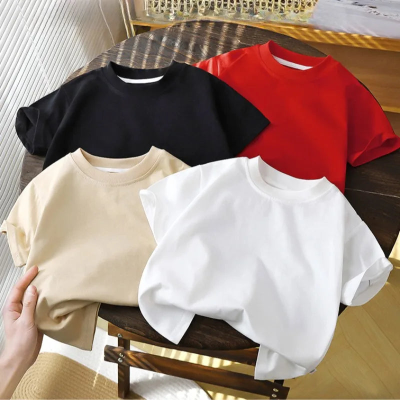 2-10Y Barnens Pure Cotton Short Sleeve Pullover T-Shirt – Baby Pojkar & Flickor Sommar Toppar