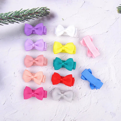 1.2 Inches Mini Hår Bows med clips - fasta färger Hårgrepp för barn & Baby Girl