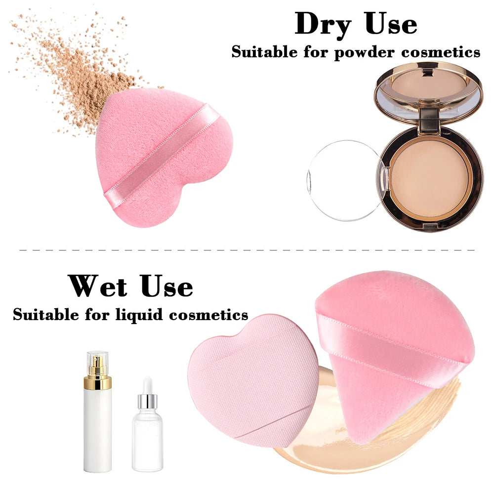20/30Pcs Triangle Velvet Powder Puff – Våt & Torr användning Makeup Sponge för Foundation, Cosmetics, och Beauty Blending