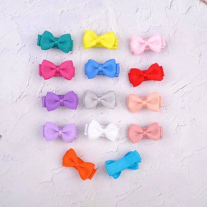1.2 Inches Mini Hår Bows med clips - fasta färger Hårgrepp för barn & Baby Girl