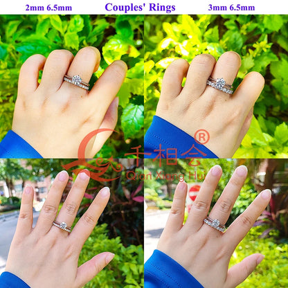 0.1ct 3mm D VVS Moissanite Full evighet Bandring – 925 Sterling Silver Förlovning & Fest Smycken för kvinnor