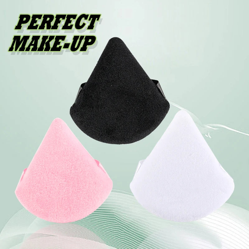 SHIDSIHANGPIN Triangle Velvet Powder Puff – Återanvändbart ansikte Kosmetisk Sponge, Mini Cotton Makeup Puff för Foundation, ögonskugga och skönhetsverktyg (1/2/3/6st)