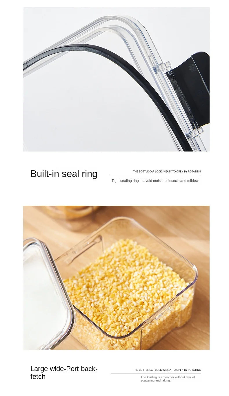 1PC Lufttät försluten förvaringsburk – Plastgröna, Pasta & kryddbehållare  på Moisture-Proof Kitchen Organizer Box