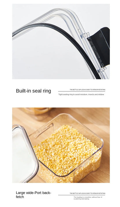 1PC Lufttät försluten förvaringsburk – Plastgröna, Pasta & kryddbehållare  på Moisture-Proof Kitchen Organizer Box