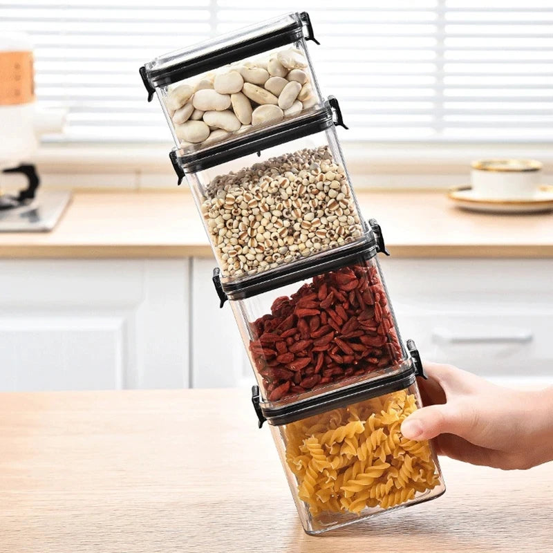 1PC Lufttät försluten förvaringsburk – Plastgröna, Pasta & kryddbehållare  på Moisture-Proof Kitchen Organizer Box