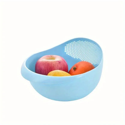 1PC Plastic Ris Sieve & Drain Basket med handtag – Multi-Purpose Kitchen Strainer Bowl för tvätt ris, grönsaker och frukter