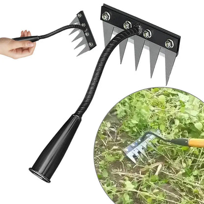 Carbon Steel Garden Weeding Rake – 5/6/7/8 Tandjordslossning & ogräsborttagningsverktyg för gård, trädgård och landskapsarkitektur