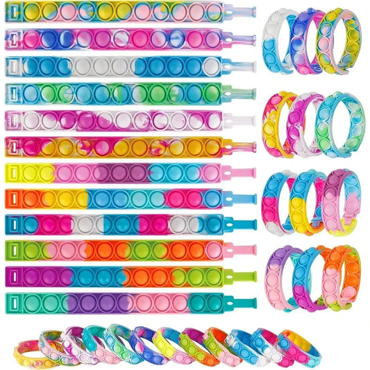 12/24/36PCS Silikon Färgglada Bubble Wristband - Barn Fest Favoriter, Födelsedag Gåvor, Bröllop Souvenirer, Karneval & Semester Armband