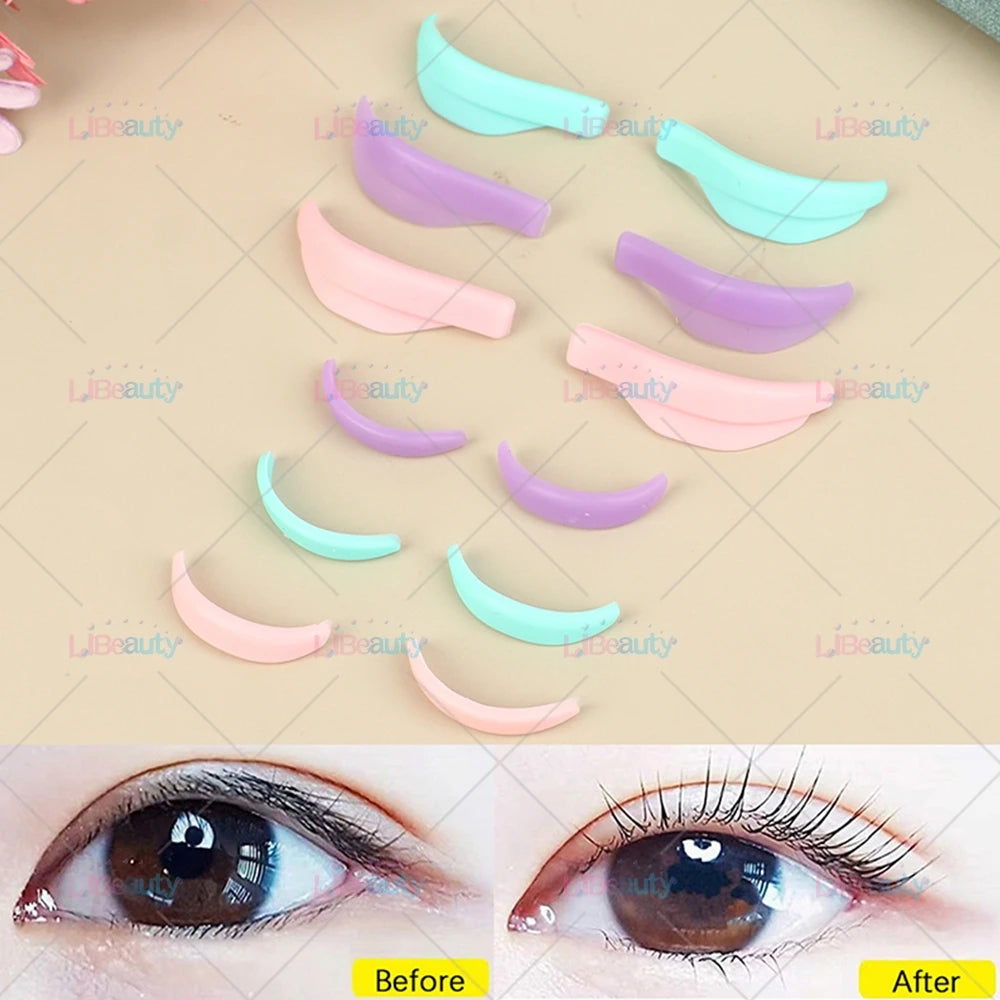 Libeauty 7 Paris Återanvändbara Lash Lift Shield Pads – Silicone Eyelash Curler & Curling Iron Tillbehör, Makeup Tool