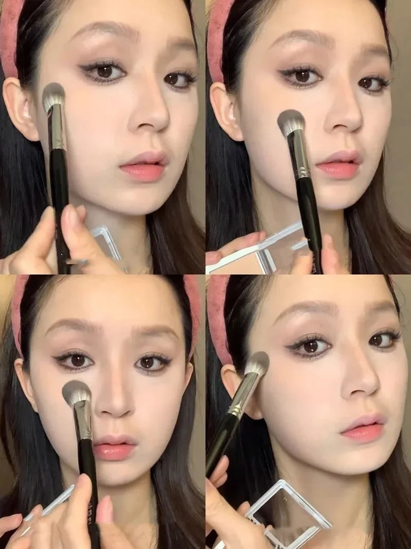 1/2PCS Peach Heart Blusher Brush - Liten Flat Precise Brush för puder, kräm & flytande Blush