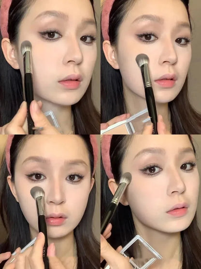 1/2PCS Peach Heart Blusher Brush - Liten Flat Precise Brush för puder, kräm & flytande Blush