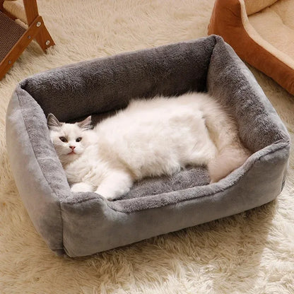 Soft Plush Pet Bed for Cats & Small Dogs – Cozy Breathable Cushion House