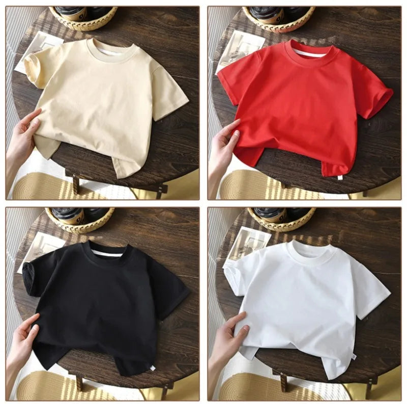 2-10Y Barnens Pure Cotton Short Sleeve Pullover T-Shirt – Baby Pojkar & Flickor Sommar Toppar