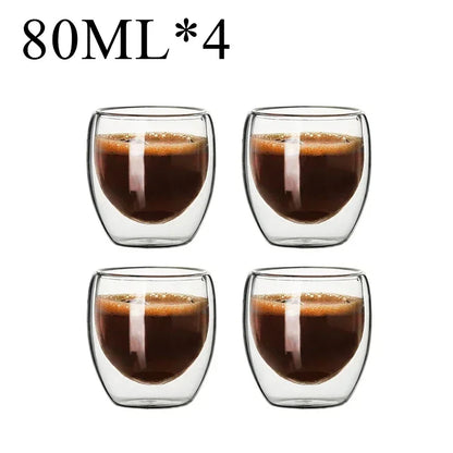 2-18PCS Dubbelvägg hög borosilikat glas Mugs - värmetålig te, kaffe, mjölk och juice Cups, Creative Bar Drinkware Gift Set