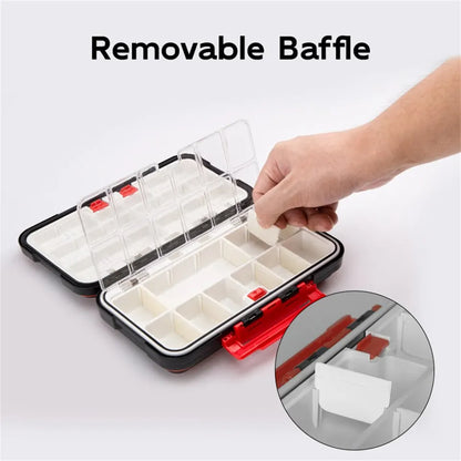 Premium Vattentät dubbelsidig fisketakle Box - Multifunktionell Bait & Tool Organizer