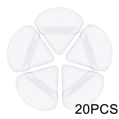 20/30Pcs Triangle Velvet Powder Puff – Våt & Torr användning Makeup Sponge för Foundation, Cosmetics, och Beauty Blending