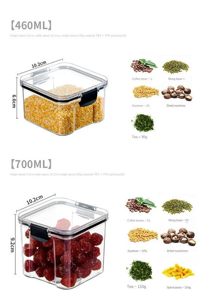 1PC Lufttät försluten förvaringsburk – Plastgröna, Pasta & kryddbehållare  på Moisture-Proof Kitchen Organizer Box