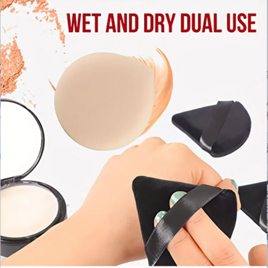 10-Piece Triangle Powder Puff Set – våta och torra kosmetiska Sponges för lös pulver & Foundation