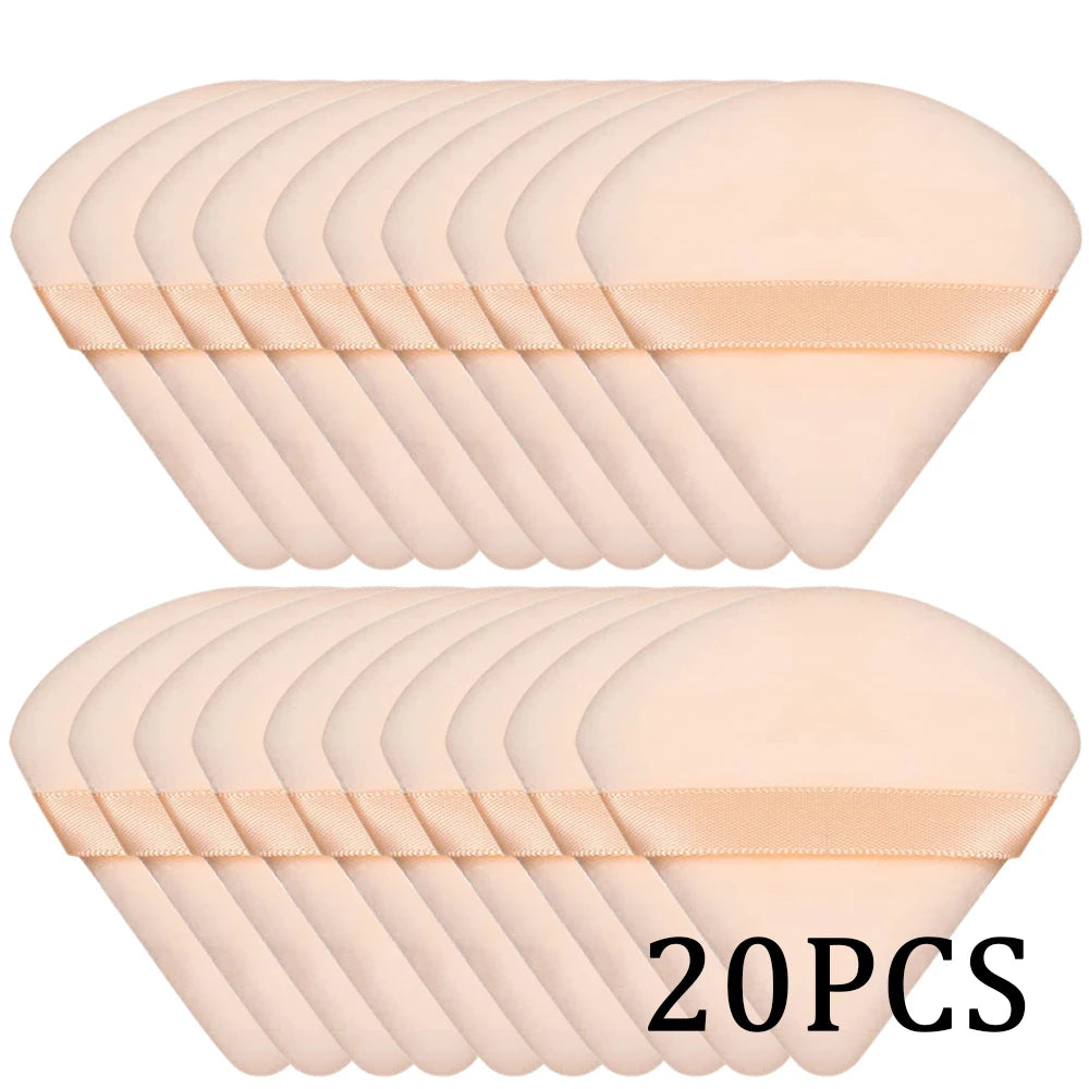 20/30Pcs Triangle Velvet Powder Puff – Våt & Torr användning Makeup Sponge för Foundation, Cosmetics, och Beauty Blending