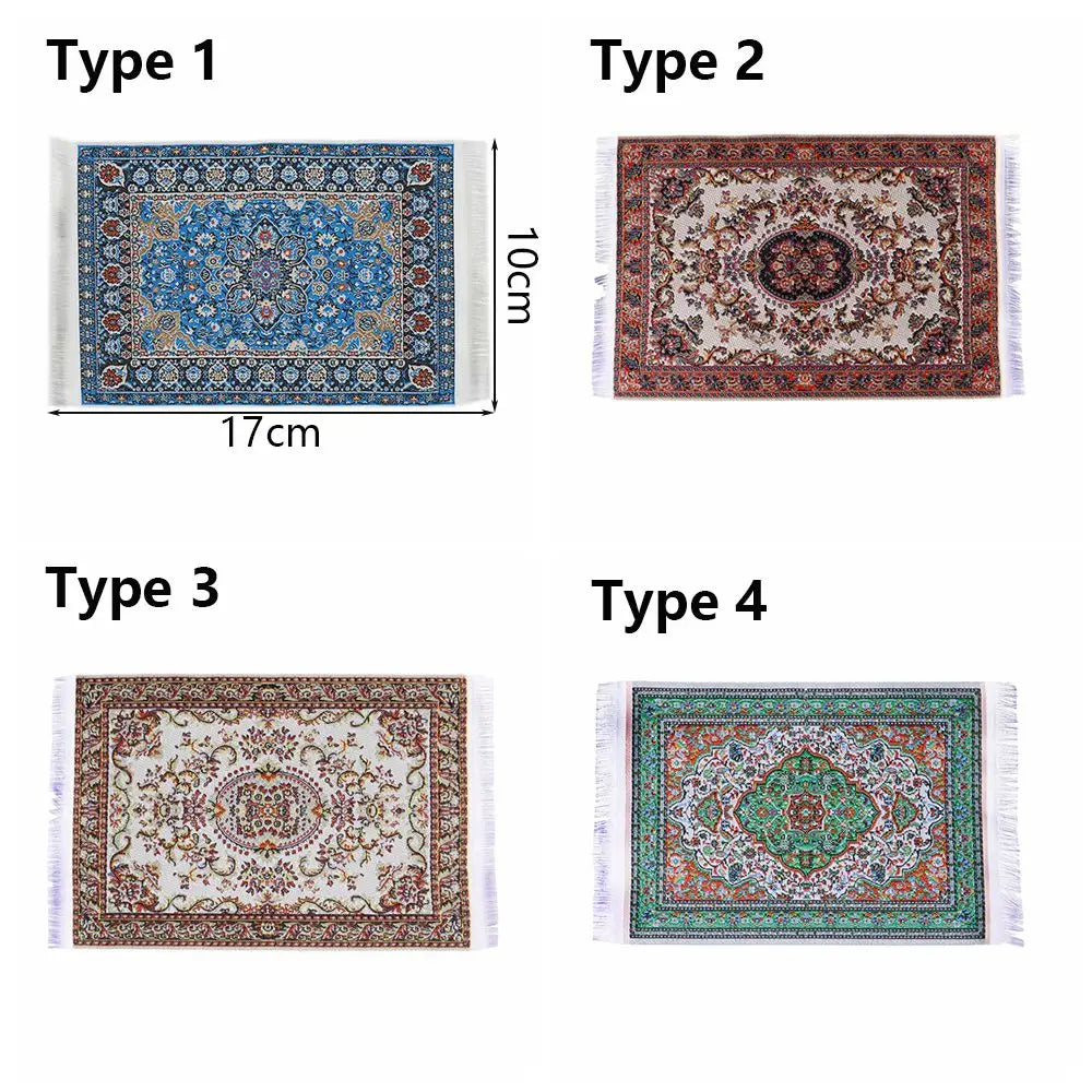 1:12 Scale Turkish Style Miniature Dollhouse Carpet – Floor Covering for Playing House & Doll Accessories