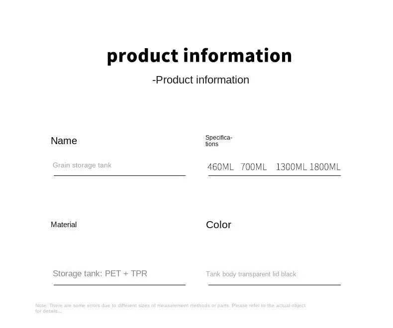 1PC Lufttät försluten förvaringsburk – Plastgröna, Pasta & kryddbehållare  på Moisture-Proof Kitchen Organizer Box