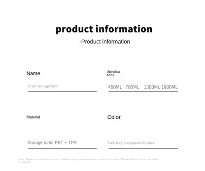 1PC Lufttät försluten förvaringsburk – Plastgröna, Pasta & kryddbehållare  på Moisture-Proof Kitchen Organizer Box