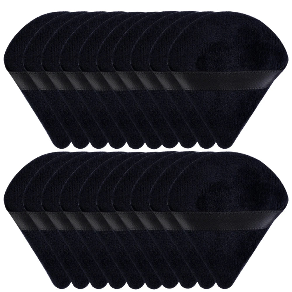 20/30Pcs Triangle Velvet Powder Puff – Våt & Torr användning Makeup Sponge för Foundation, Cosmetics, och Beauty Blending
