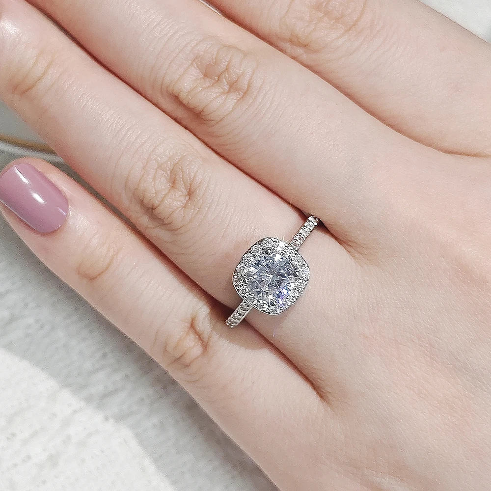 Moonso Lyxiga Kudde Silver Färg Engagemang Ring för kvinnor – Elegant Zircon Designer Smycken gåva R5604