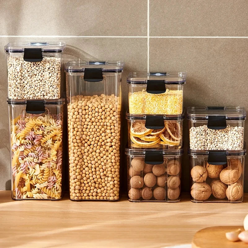 1PC Lufttät försluten förvaringsburk – Plastgröna, Pasta & kryddbehållare  på Moisture-Proof Kitchen Organizer Box