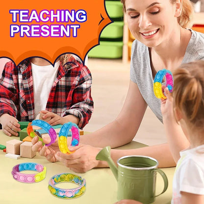 12/24/36PCS Silikon Färgglada Bubble Wristband - Barn Fest Favoriter, Födelsedag Gåvor, Bröllop Souvenirer, Karneval & Semester Armband